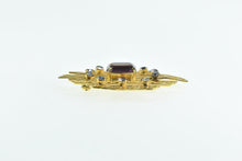 Load image into Gallery viewer, Gold Filled Vintage Amethyst Filigree Bar Statement Pin/Brooch