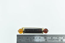 Load image into Gallery viewer, 10K Black Onyx Amber Sphere Bar Vintage Statement Pin/Brooch Yellow Gold