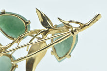 Load image into Gallery viewer, 14K Pear Jadeite Leaf Branch Vintage Nature Motif Pin/Brooch Yellow Gold