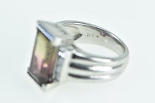 Load image into Gallery viewer, 18K Emerald Cut Watermelon Tourmaline Diamond Ring White Gold