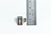 Load image into Gallery viewer, 18K Emerald Cut Watermelon Tourmaline Diamond Ring White Gold