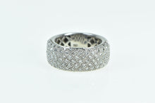 Load image into Gallery viewer, 18K 0.81 Ctw Pave Diamond Statement Band Ring White Gold
