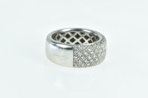 18K 0.81 Ctw Pave Diamond Statement Band Ring White Gold