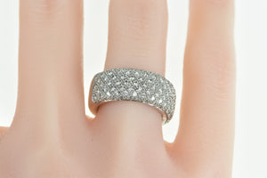 18K 0.81 Ctw Pave Diamond Statement Band Ring White Gold