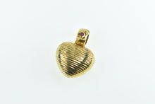 Load image into Gallery viewer, 18K Roberto Coin Puffy Banded Heart Love Symbol Pendant Yellow Gold