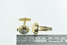 Load image into Gallery viewer, 14K Retro Mechanical Watch Face Statement Cuff Links Yellow Gold