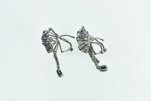 Load image into Gallery viewer, 14K 1950&#39;s Sapphire Diamond Cluster French Clip Earrings White Gold