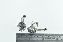 Load image into Gallery viewer, 14K 1950&#39;s Sapphire Diamond Cluster French Clip Earrings White Gold