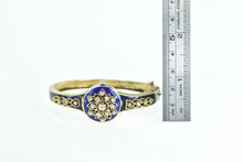 Load image into Gallery viewer, 14K 0.80 Ctw Diamond Hidden Pery Watch Enamel Bracelet 6.75&quot; Yellow Gold