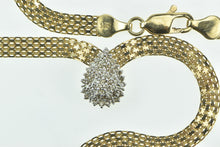 Load image into Gallery viewer, 14K 0.45 Ctw Diamond Pear Cluster Flat Box Chain Necklace 17&quot; Yellow Gold