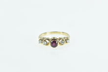 Load image into Gallery viewer, 14K Vintage Tourmaline Diamond Classic Engagement Ring Yellow Gold