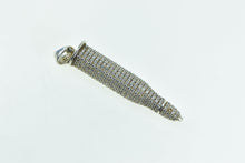 Load image into Gallery viewer, Sterling Silver Pave Cubic Zirconia Encrusted Bullet Statement Pendant