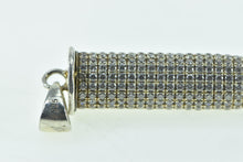 Load image into Gallery viewer, Sterling Silver Pave Cubic Zirconia Encrusted Bullet Statement Pendant