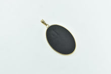 Load image into Gallery viewer, 10K Tibetan Buddhist Black Onyx Enamel Gold Inlay Pendant Yellow Gold