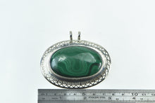 Load image into Gallery viewer, Sterling Silver Oval Malachite Cabochon Southwester Statement Pendant