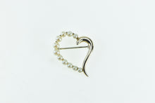 Load image into Gallery viewer, 14K Krementz Pearl Heart Love Symbol Vintage Pin/Brooch Yellow Gold