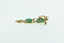 Load image into Gallery viewer, 14K 1960&#39;s Vintage Jade Cat Kitten Drop Dangle Pin/Brooch Yellow Gold