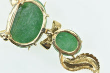 Load image into Gallery viewer, 14K 1960&#39;s Vintage Jade Cat Kitten Drop Dangle Pin/Brooch Yellow Gold