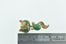 Load image into Gallery viewer, 14K 1960&#39;s Vintage Jade Cat Kitten Drop Dangle Pin/Brooch Yellow Gold