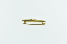 Load image into Gallery viewer, 14K Vintage Oval Seed Pearl Striped Textured Bar Pin/Brooch Yellow Gold