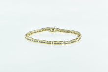 Load image into Gallery viewer, 14K 0.75 Ctw Diamond Vintage Bar Link Chain Bracelet 7.5&quot; Yellow Gold