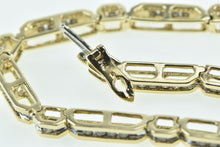 Load image into Gallery viewer, 14K 0.75 Ctw Diamond Vintage Bar Link Chain Bracelet 7.5&quot; Yellow Gold