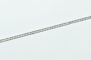 14K 1.2mm Ball Link Vintage Classic Chain Necklace 18" White Gold