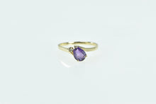 Load image into Gallery viewer, 14K Pear Natural Amethyst Diamond Vintage Accent Ring Yellow Gold