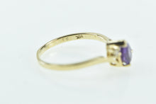 Load image into Gallery viewer, 14K Pear Natural Amethyst Diamond Vintage Accent Ring Yellow Gold