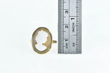 Load image into Gallery viewer, 18K Italian Carved Shell Cameo Ornate Lady Ring Yellow Gold