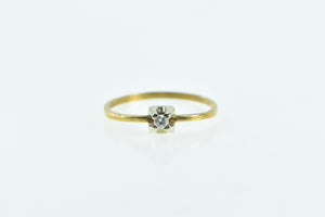 18K Classic Diamond Solitaire Classic Promise Ring Yellow Gold