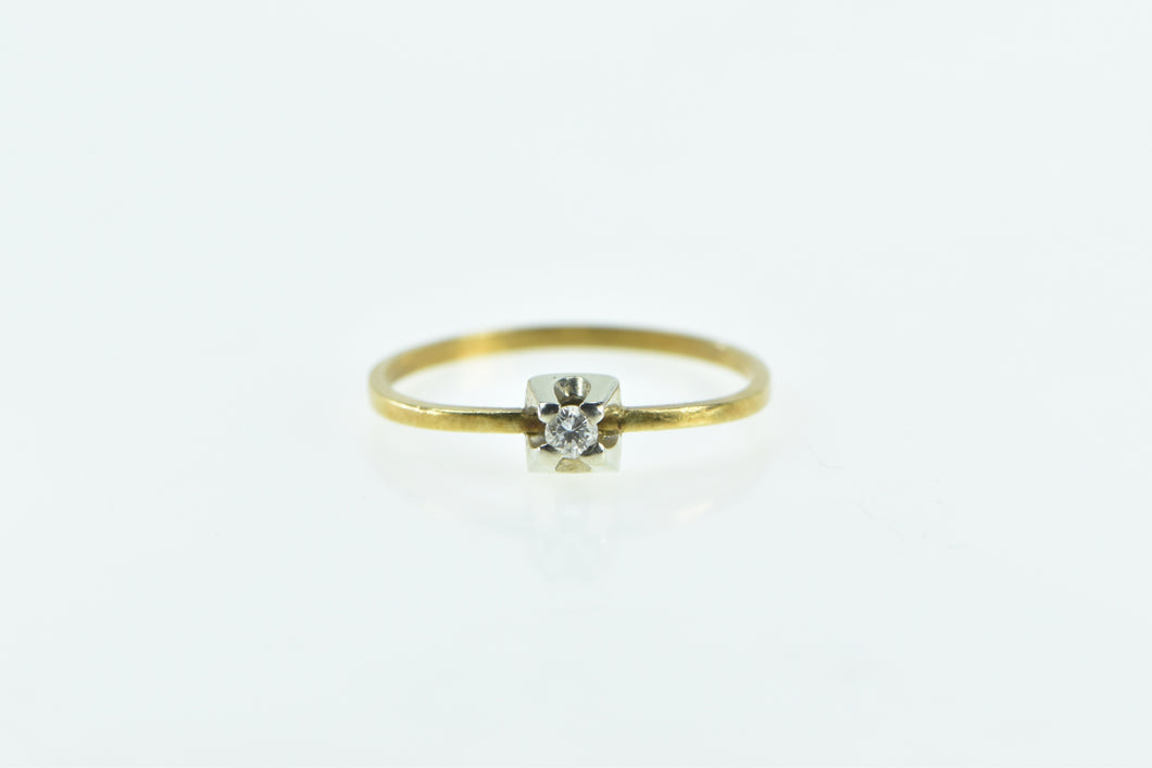 18K Classic Diamond Solitaire Classic Promise Ring Yellow Gold