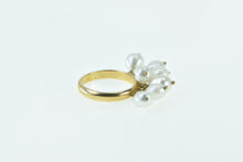 Load image into Gallery viewer, 18K Pearl Fringe Cluster Tassel Statement Band Ring Yellow Gold