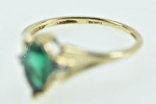 Load image into Gallery viewer, 10K Marquise Syn. Emerald Diamond Vintage Ring Yellow Gold