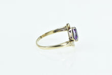 Load image into Gallery viewer, 10K Vintage Emerald Cut Amethyst Bypass Fashion Ring Yellow Gold