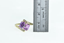 Load image into Gallery viewer, 10K Vintage Emerald Cut Amethyst Bypass Fashion Ring Yellow Gold