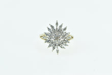 Load image into Gallery viewer, 10K Vintage Diamond Star Snow Flake Cluster Fashion Ring Yellow Gold