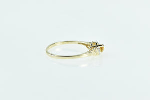 10K Marquise Citrine Diamond Vintage Statement Ring Yellow Gold