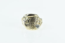 Load image into Gallery viewer, 10K 0.14 Ct Diamond Monogram Textured Scroll Signet Ring Yellow Gold