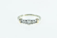 Load image into Gallery viewer, 10K Vintage Diamond Graduated Wedding Band Ring White Gold