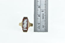 Load image into Gallery viewer, 10K Vintage Carved Carnelian Cameo Lady in a Dress Ring Yellow Gold