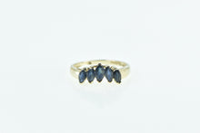 Load image into Gallery viewer, 10K Marquise Sapphire Chevron Wedding Band Ring Yellow Gold