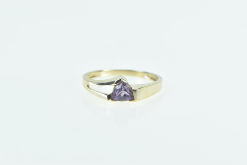 10K Trillion Amethyst Vintage Freeform Fashion Ring Yellow Gold