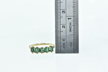 Load image into Gallery viewer, 10K Victorian Oval Emerald Five Stone Band Ring Yellow Gold