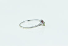 Load image into Gallery viewer, 10K Peridot Garnet Diamond Vintage Bypass Ring White Gold