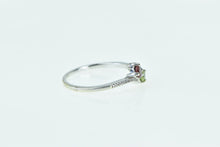 Load image into Gallery viewer, 10K Peridot Garnet Diamond Vintage Bypass Ring White Gold