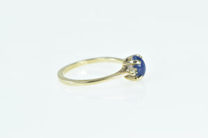 10K Vintage Oval Syn. Star Sapphire Diamond Ring Yellow Gold