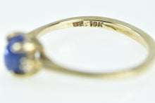 Load image into Gallery viewer, 10K Vintage Oval Syn. Star Sapphire Diamond Ring Yellow Gold