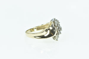 10K 0.50 Ctw Vintage Diamond Cluster Statement Ring Yellow Gold