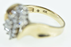 10K 0.50 Ctw Vintage Diamond Cluster Statement Ring Yellow Gold